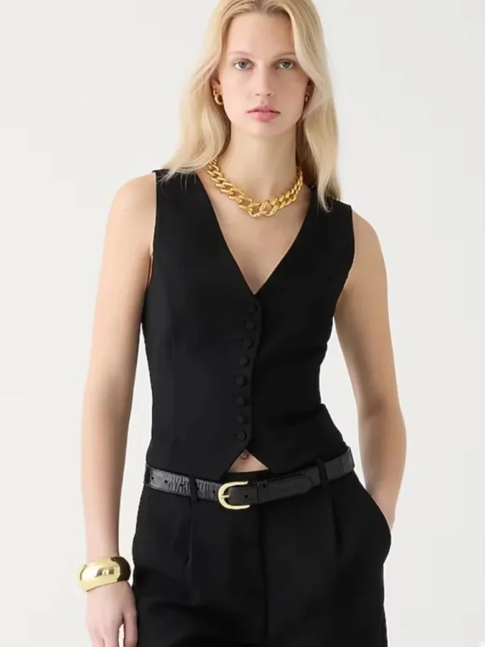 J. Crew Slim Fit Tuxedo Vest in City Crepe Marine Navy Size 6